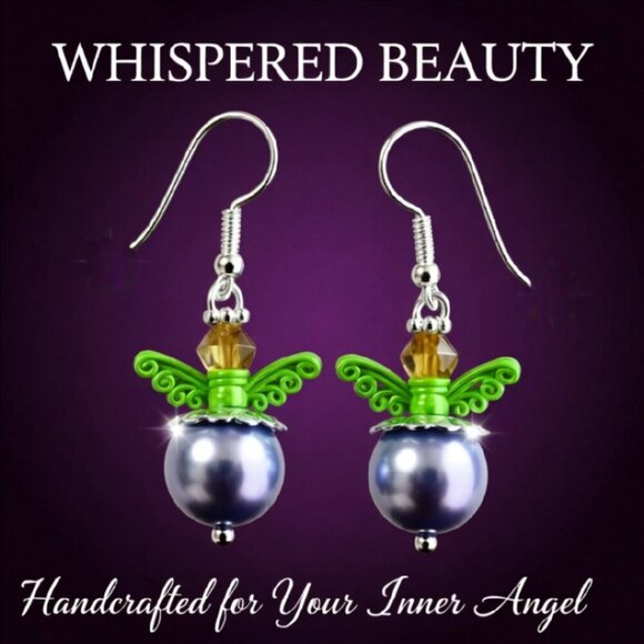 Super Cute! Hand Painted! Colorful Tiny Saucy Angel Earrings! - Picture 3 of 5